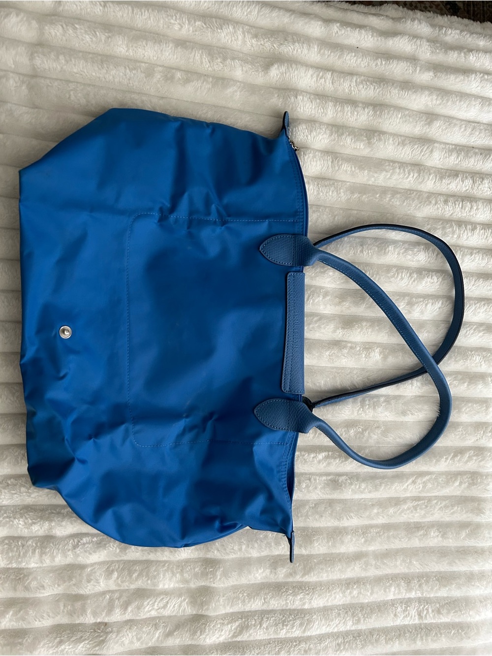 Longchamp Medium Le Pliage Blue Nylon Tote - Picture 7 of 12